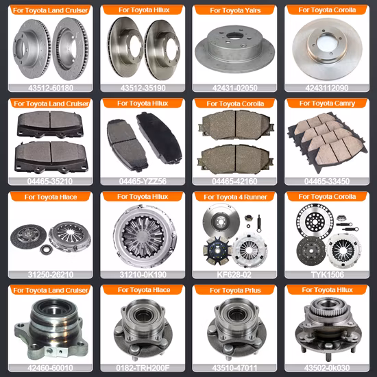 자동차 액세서리 Toyota Corolla Land Cruiser 용 자동 예비 부품 Hilux Hiace Prado Yaris for Camry 4runner Prius for RAV4 Wish 일본 자동차